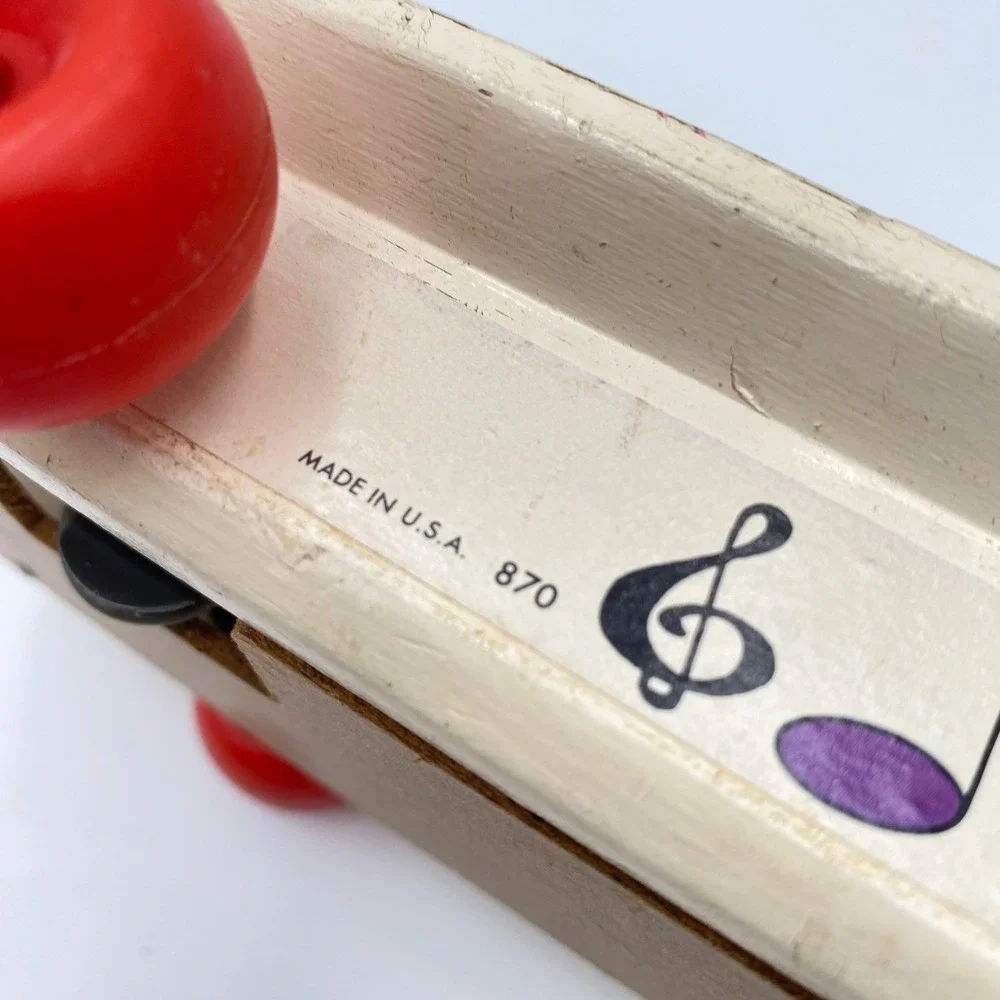 Vintage Fisher Price Wooden Pull Toy Xylophone 14